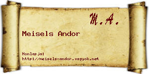 Meisels Andor névjegykártya